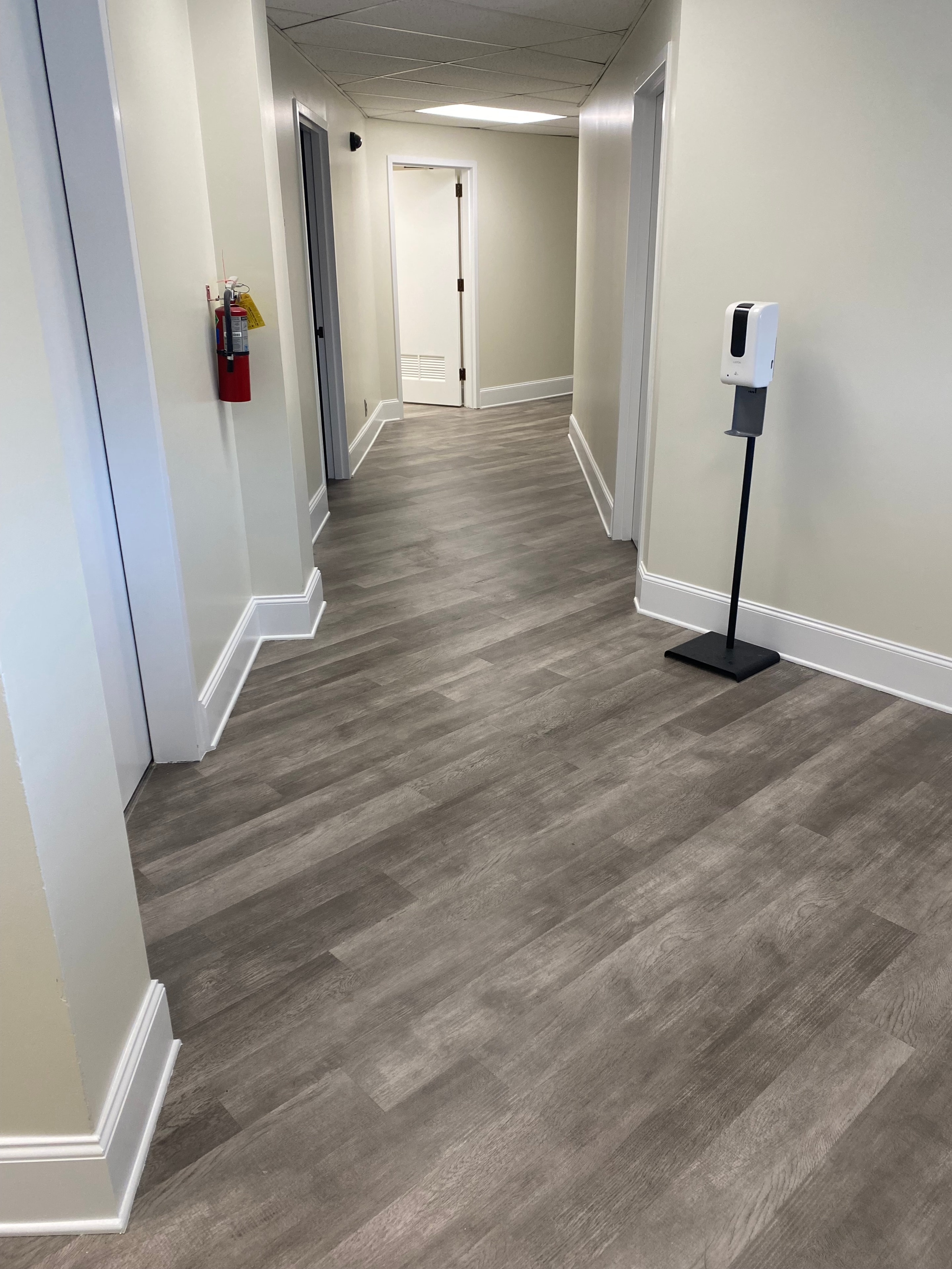 Main hallway with LVP flooring